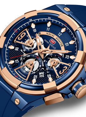 战斗机系列飞行男士时尚MINIFOCUS手表胶带款潮流活力色彩运动