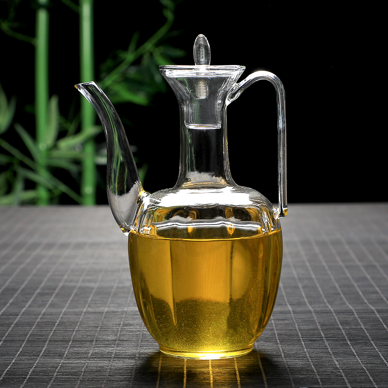 仿宋手执壶玻璃点茶瓜棱加厚高硼硅泡茶壶纯手工宋代贵妃酒壶茶具 - 实物图