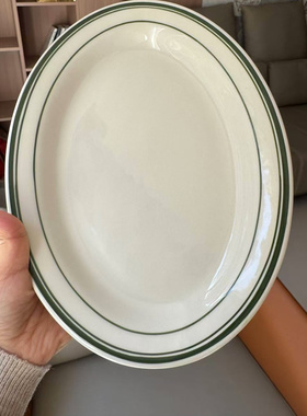 美国TUXTON牛排餐盘漂亮西餐餐盘家用精致烤盘蒸鱼盘子陶瓷耐高温