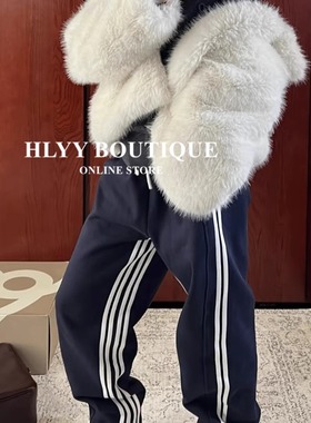 HLYY 正确还原版 拼边加绒运动裤丨Bottom下装丨白色/灰色/藏蓝色