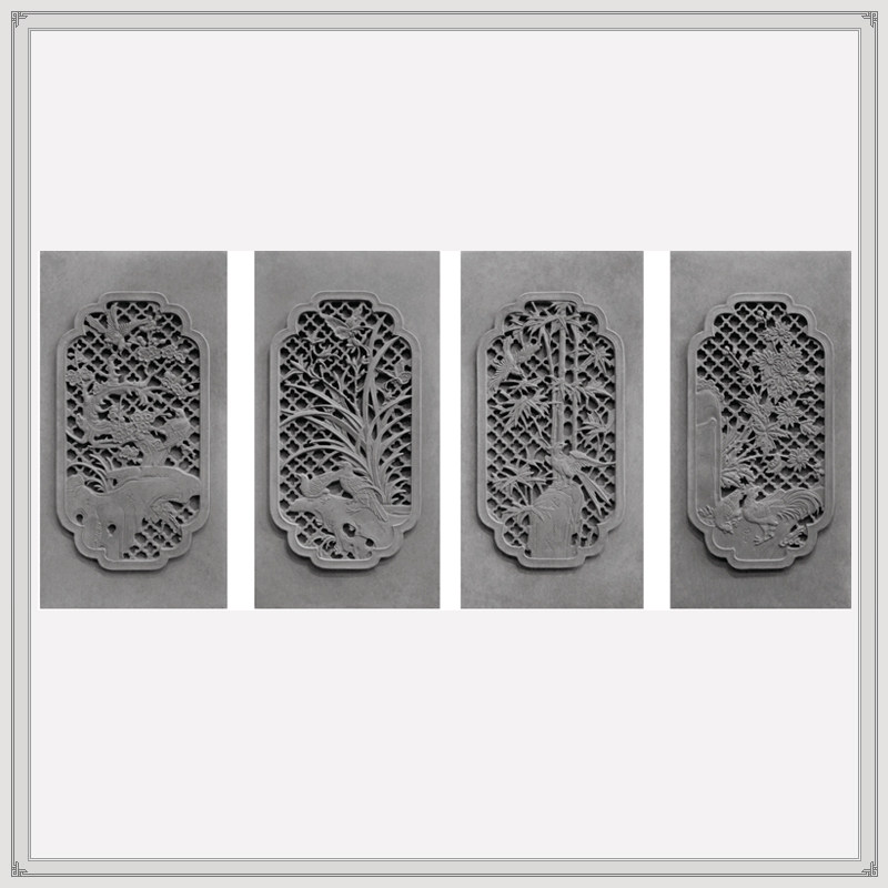 砖雕浮雕梅兰竹菊渔樵耕读青砖