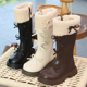 女童长筒靴儿童二棉靴加绒保暖靴子2025冬季 皮靴小女孩高筒靴 新款