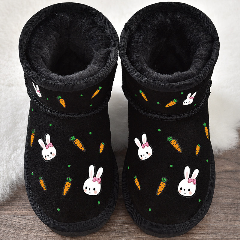 儿童雪地靴2025冬季新款真皮女童靴子小学生棉靴卡通可爱加绒棉鞋,童鞋/婴儿鞋/亲子鞋,雪地靴,淘宝优惠券,粉丝福利购,淘宝优惠卷