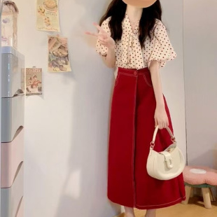 2025新款衬衫连衣裙子女夏季今年流行爆款小个子穿搭两件套装长裙