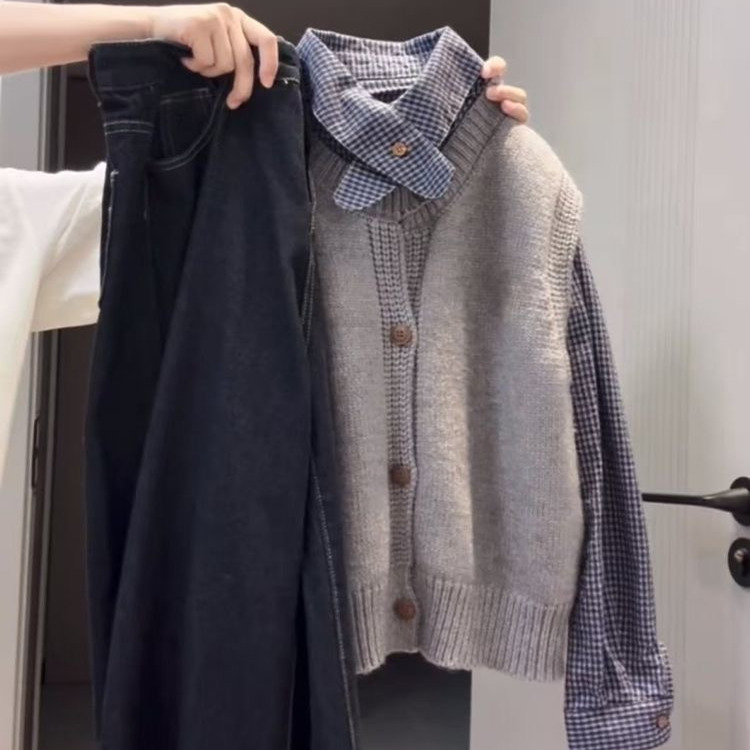 今年流行绝美长袖格子衬衫