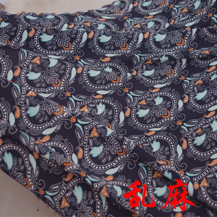 印花布连衣裙田园风衬衣珍珠雪纺