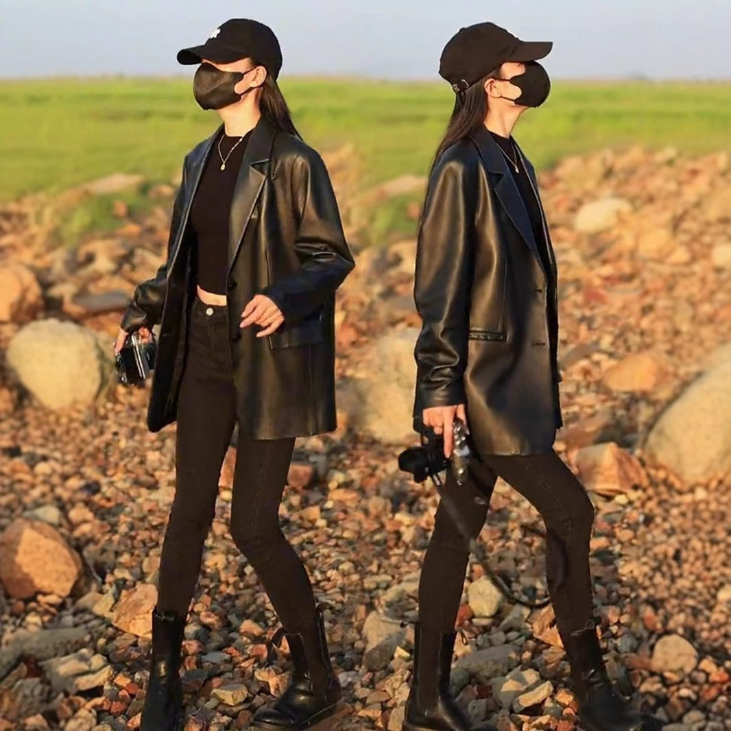 休闲皮衣外套女士2025春秋季皮衣