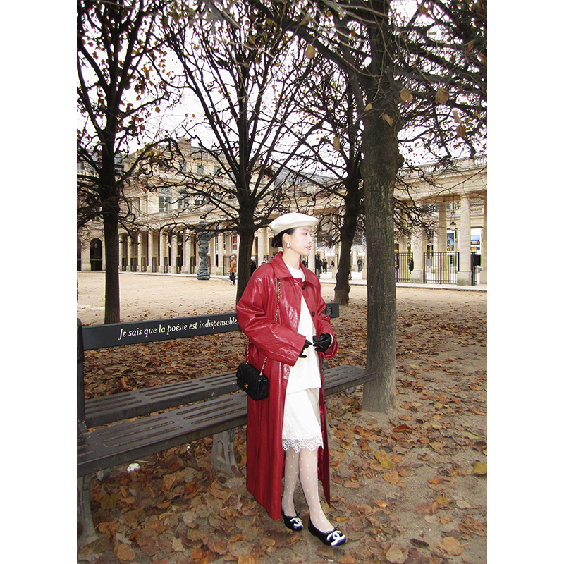 2.0丝绒花边半身裙