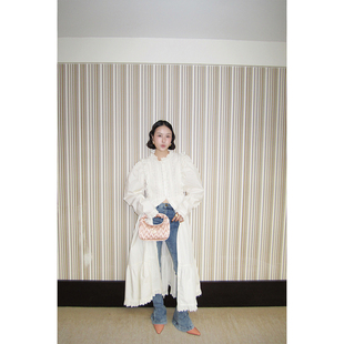 洗水牛子长裤 小众设计 喇叭裤 女秋冬高腰修身 马蹄牛仔裤