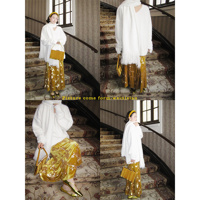 小众设计两件套 毛衣+围巾