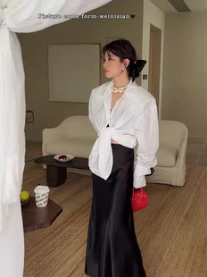 (蓝调时光)多样性衬衣女2023新款宽松小众高级感春夏防晒长袖衬衫