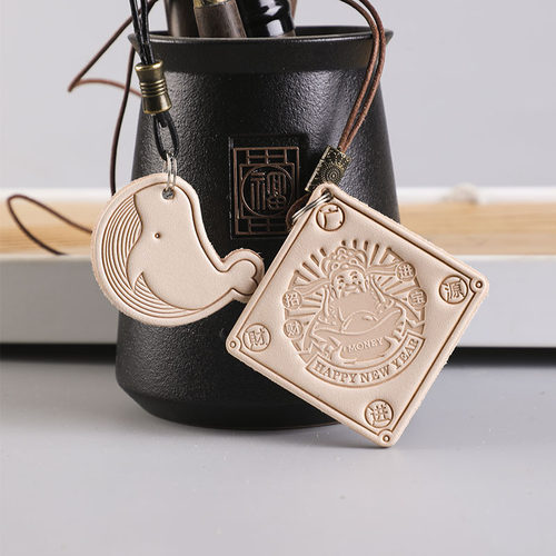 植鞣革立体挂件茶杯垫鲸鱼钥匙扣