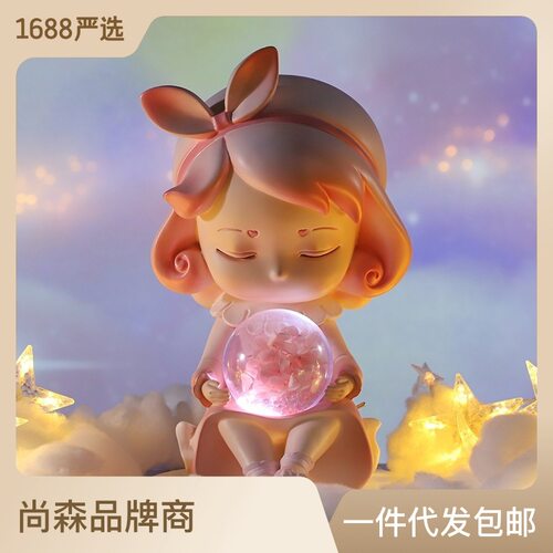 中式创意家居客厅摆件节日礼品带灯软装饰品少女心七夕礼物工艺品