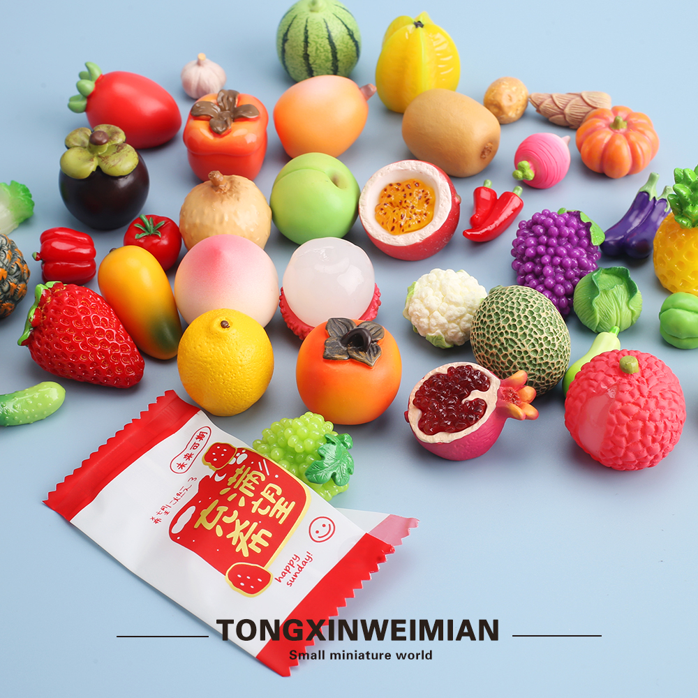 水果盲袋迷你仿真蔬菜荔枝芒果小黄瓜儿童过家家玩具食玩模型摆件