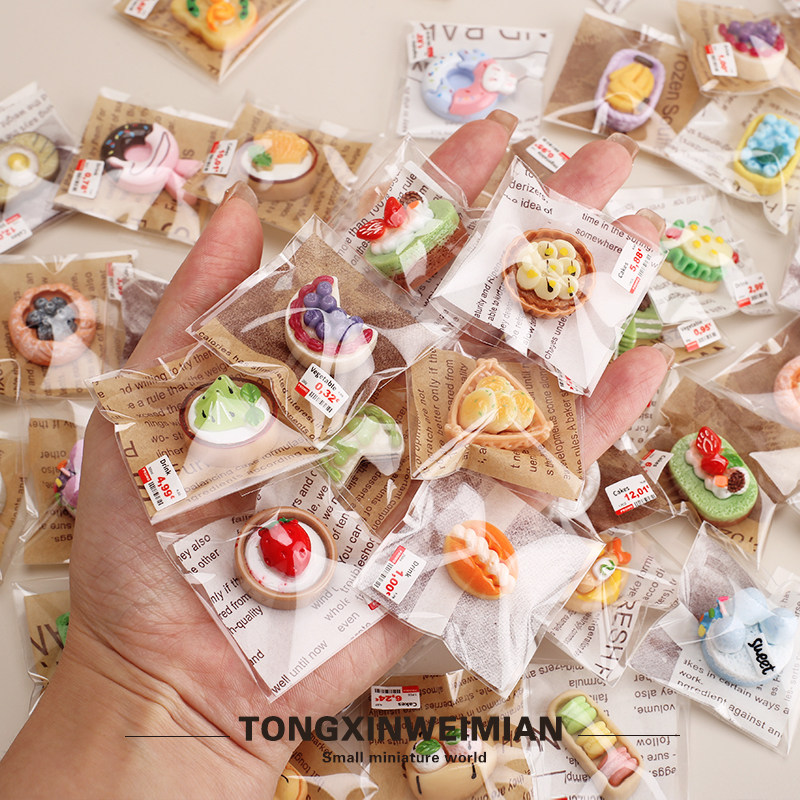 thumbnail for Mini pastries, desserts, cakes, bread toys, individually wrapped, miniature imitation children's toys