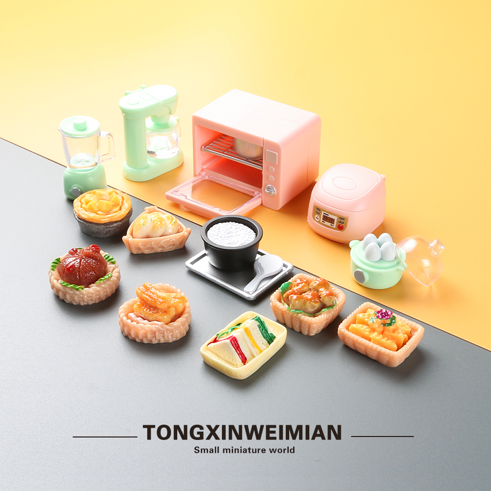 迷你仿真厨房电器微缩电饭煲烤箱模型摆件场景儿童娃屋过家家玩具