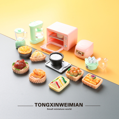 迷你仿真厨房电器微缩电饭煲烤箱模型摆件场景儿童娃屋过家家玩具