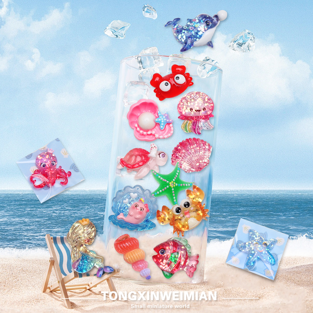 迷你仿真海洋动物模型冰箱贴玩具