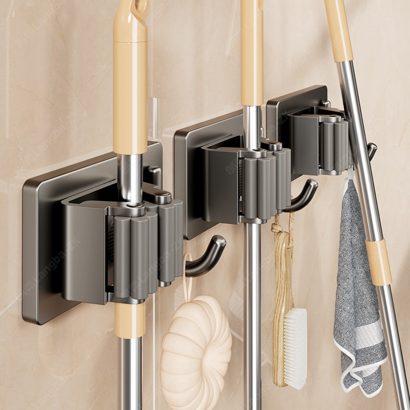拖把壁挂夹卫生间墙上免打孔扫把拖布挂钩固定置物架收纳神器挂架,家庭/个人清洁工具,浴缸置物架,淘宝优惠券,粉丝福利购,淘宝优惠卷