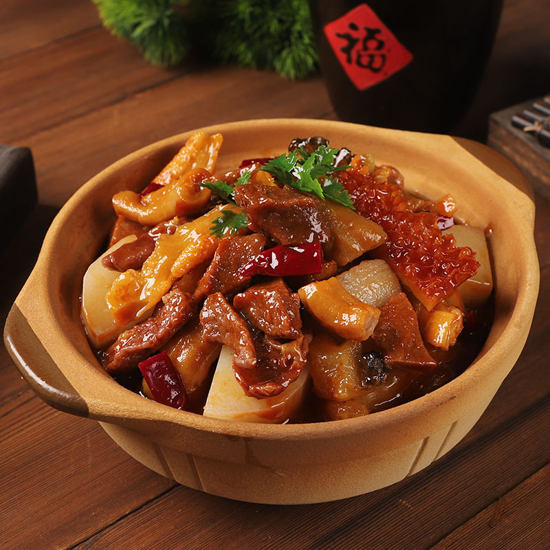 仿真砂锅萝卜牛杂煲模型食物模具图片