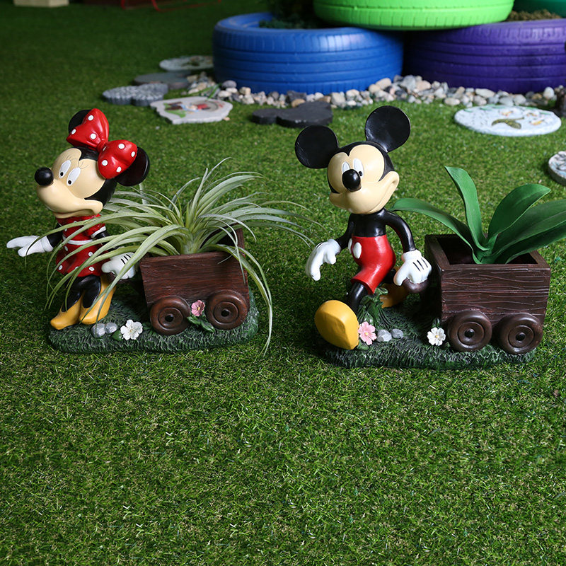 欧式创意古铜色树桩多肉花盆花园