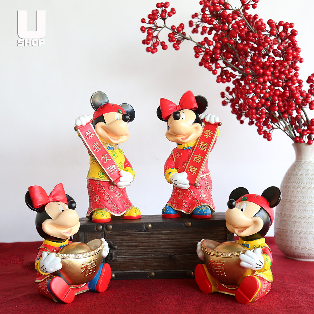 米奇对联喜庆家居客厅创意摆件