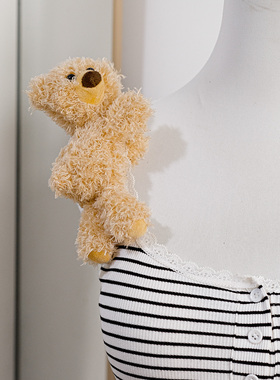 毛绒小熊公仔胸针配饰搭配背心帽子儿童挂件玩偶西装动物别针ins