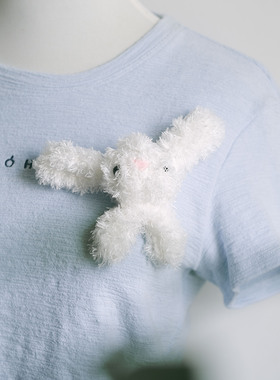 衣服胸针配件小兔头迷你别针甜美动物diy配饰卡通可爱挂件明星ins