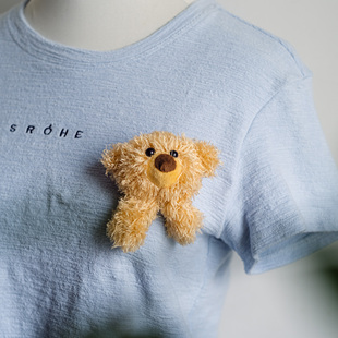 衣服胸针配件小熊头迷你别针甜美动物diy配饰卡通可爱挂件明星ins