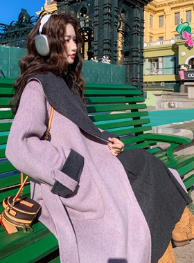 正版双面呢羊绒大衣轻软柔暖时尚减龄手工缝制高品质韩范羊毛大衣