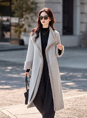 中长款双面呢羊毛大衣2025新款高级感气质优雅轻奢羊绒大衣女外套