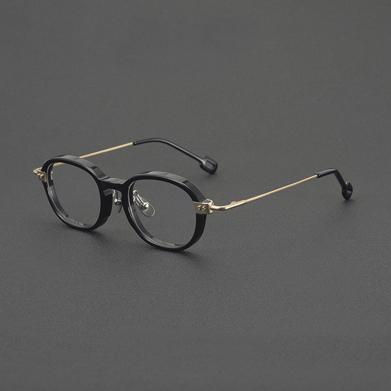 小众复古个性板材钛架超轻大脸加宽153男女防蓝光近视眼镜框百搭