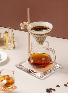 泰摩 水晶木思手冲架 V60玻璃滴滤式支架 家用手动咖啡器具