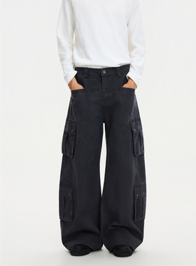 Syri 痞帅通勤多口袋工装休闲裤男女同款直筒cleanfit阔腿裤裤子