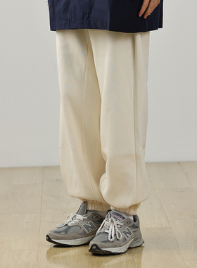 水曜日定休 冬季加厚廓形保暖束脚裤男cleanfit运动卫裤日系长裤