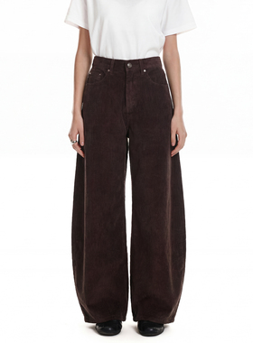 syri美式复古灯芯绒弯刀休闲裤男女直筒宽松高级感通勤阔腿裤裤子