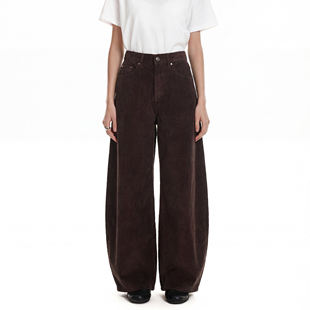 裤 男女直筒宽松高级感通勤阔腿裤 子 复古灯芯绒弯刀休闲裤 syri美式