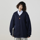 水曜日定休 春秋日系慵懒感假两件毛衣男日系复古休闲针织衫 国潮