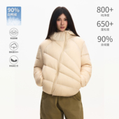 Syri冬季 90白鸭绒排骨斜拉链羽绒服男女正肩防水轻便连帽羽绒外套