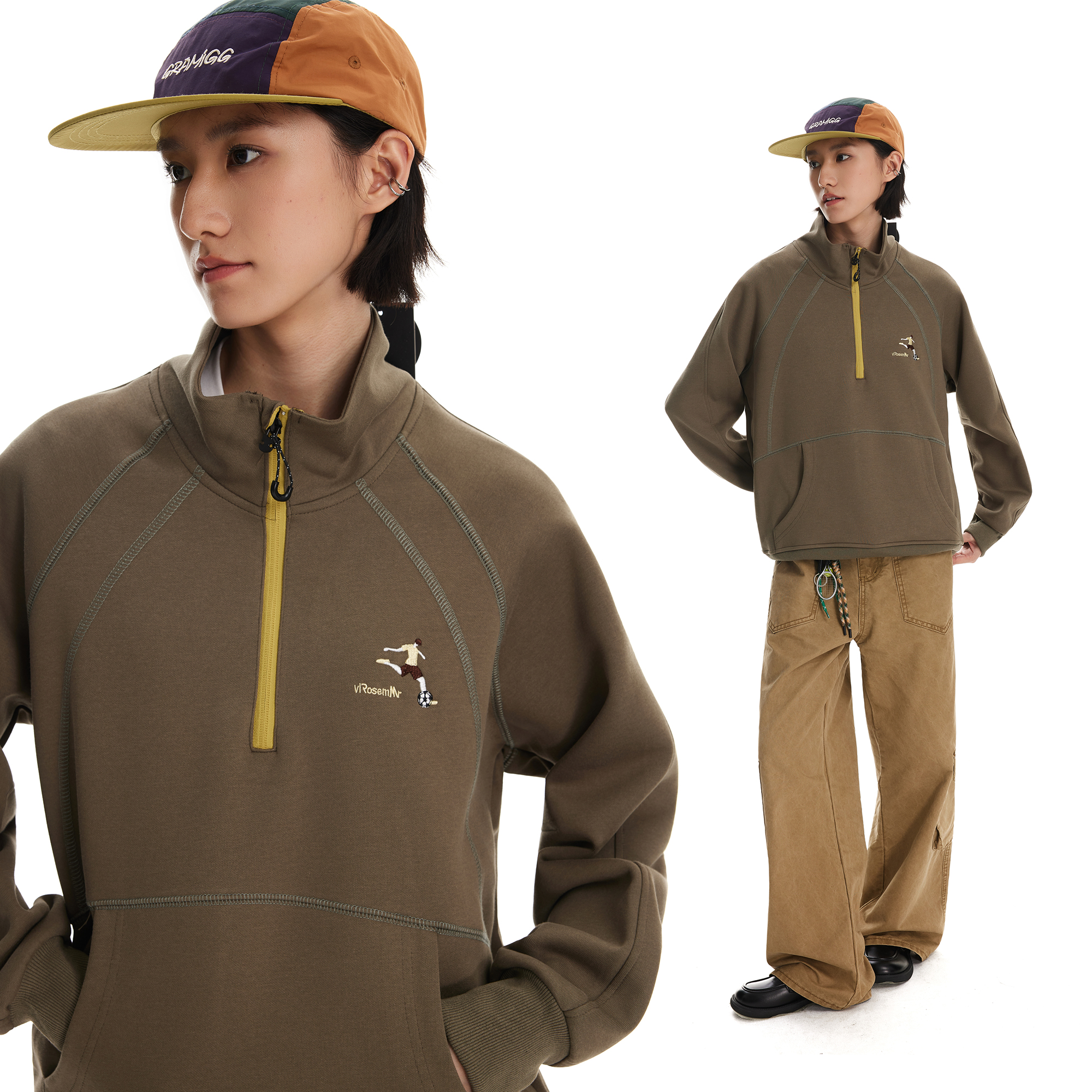 小众设计感！半拉链卫衣情侣款