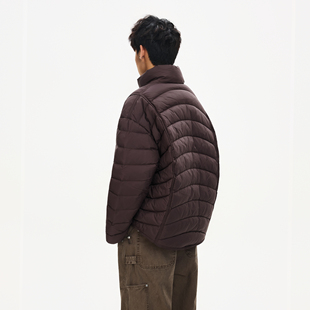 Syri 保暖龟背设计羽绒外套 90白鸭绒立领排骨羽绒服男女宽松冬季