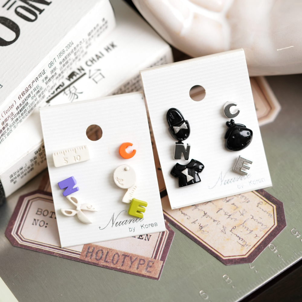 nuance混合材质日韩女性耳环耳钉