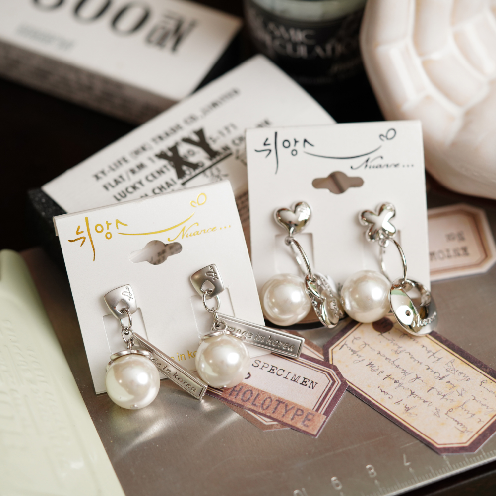 nuance混合材质日韩女性耳钉耳环