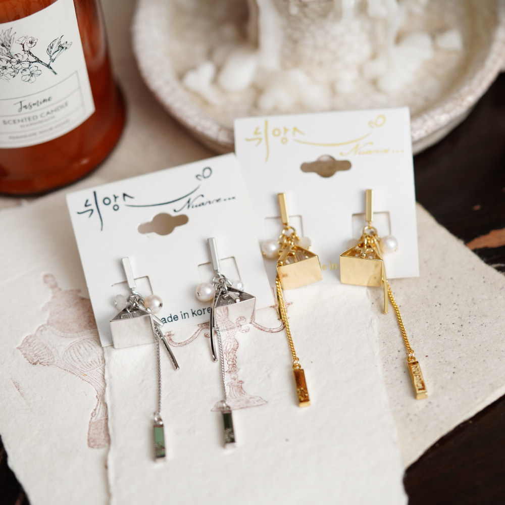 nuance混合材质日韩女性耳钉