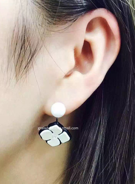 Graindebeaute正品 AZ四叶草花朵耳钉耳环耳饰