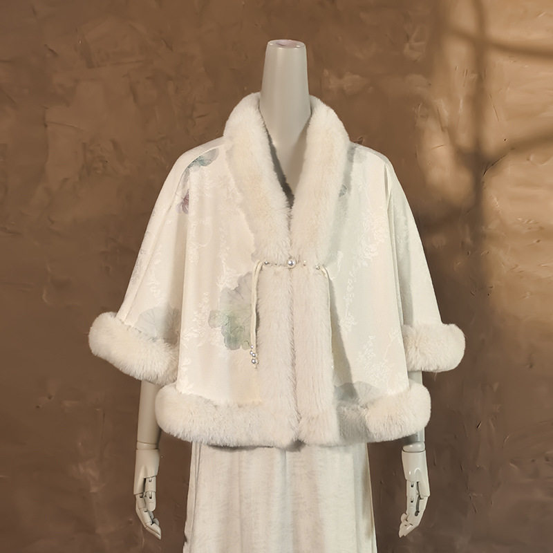 披肩女外搭冬季保暖斗篷加绒加厚印花大毛领国风百搭旗袍披风外套,服饰配件/皮带/帽子/围巾,围巾/丝巾/披肩,淘宝优惠券,粉丝福利购,淘宝优惠卷