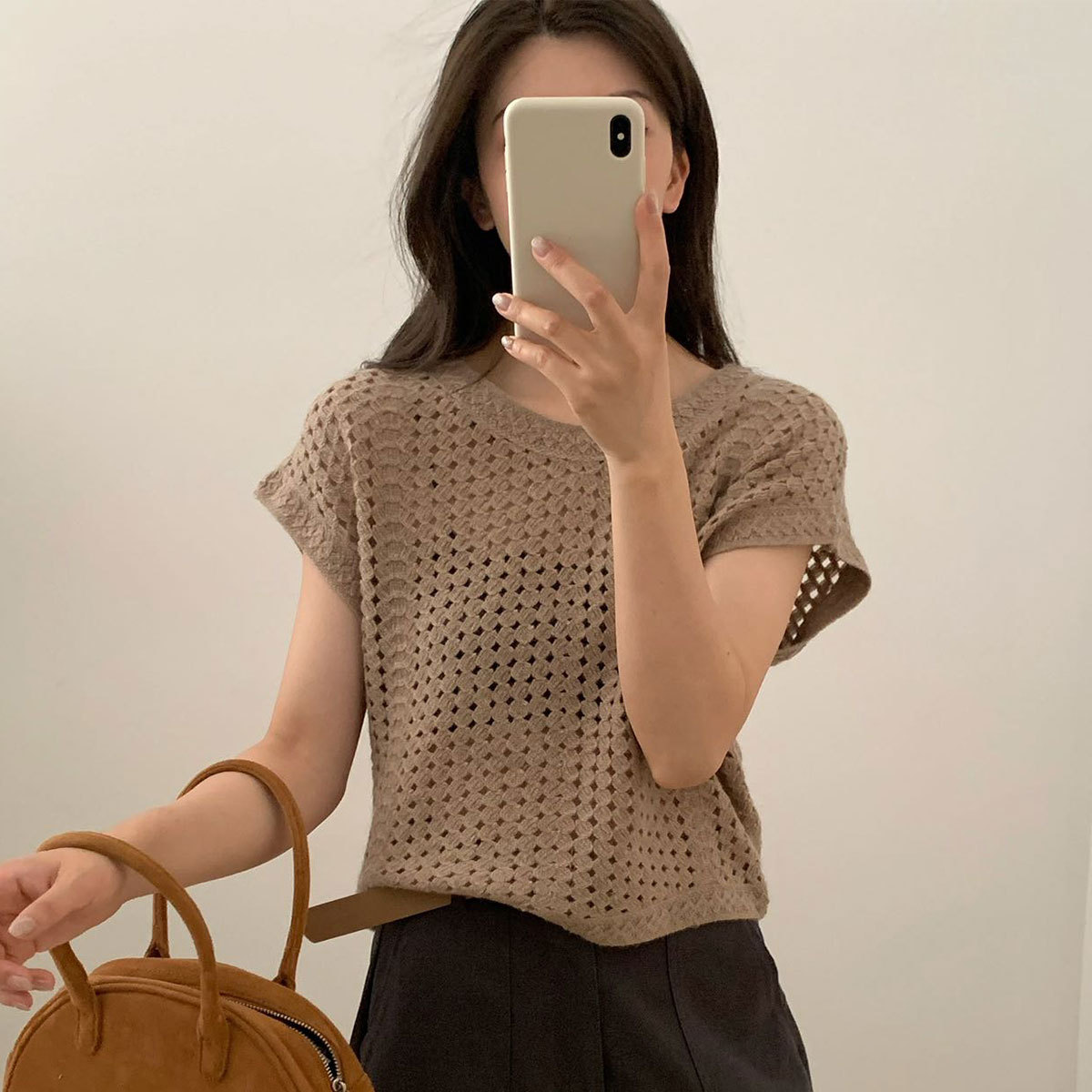 老钱风100%纯羊绒背心女士2025早秋季薄款慵懒风v领镂空针织马甲