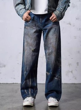 【6期免息】DOKIE 001版型美式宽松直筒牛仔裤秋冬新款32045