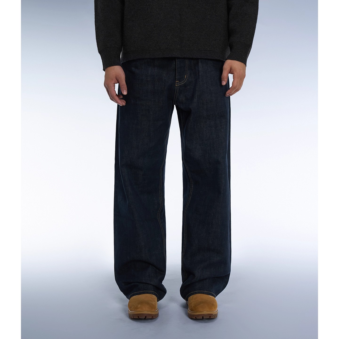 Dokie新款18盎司男士秋冬加绒加厚原牛脱浆牛仔裤美式休闲直筒裤