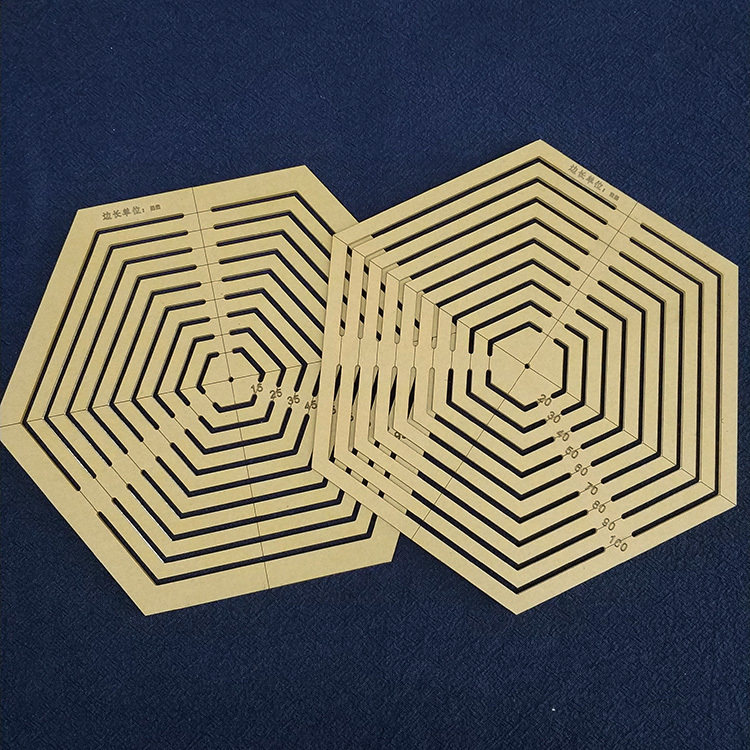 刺子绣模板 画正六边形 杯垫桌旗布艺拼布尺子拼图亚克力画图尺子
